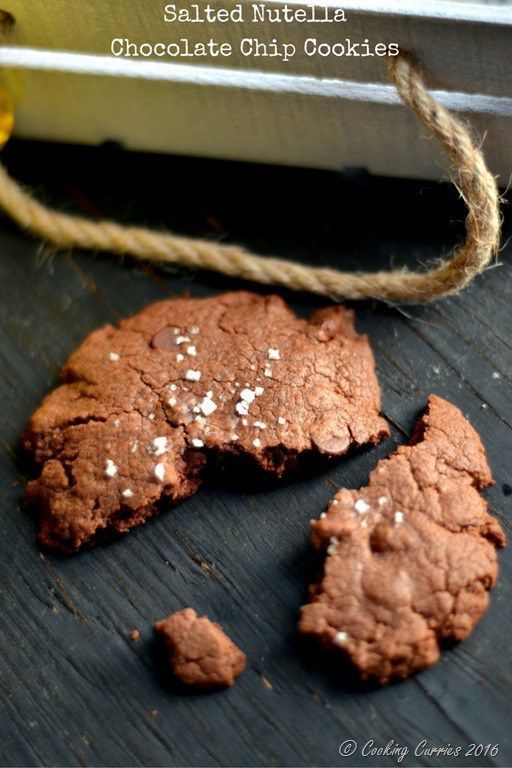 Salted Nutella Chocolate Chip Cookies