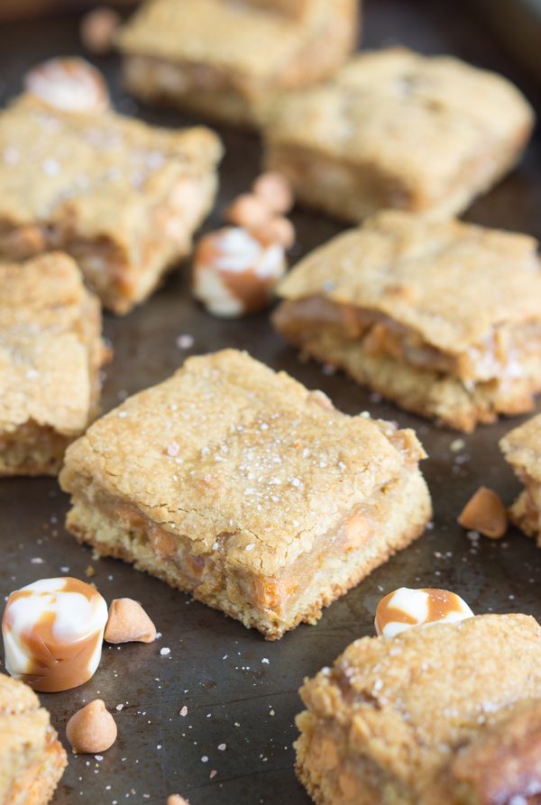 Salted (with browned butter Vanilla-Caramel Butterscotch Cookie Bars