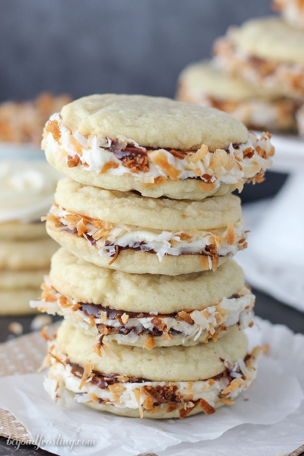 Samoa Cookie Sandwiches