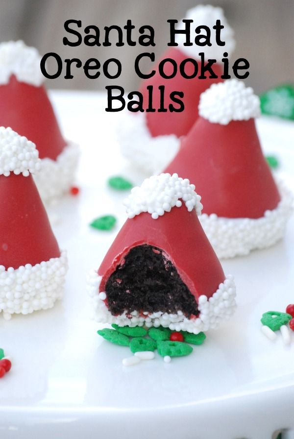 Santa Hat OREO Cookie Balls