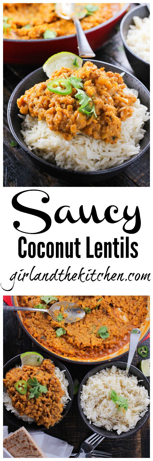 Saucy Coconut Lentils...A One Pan Meal