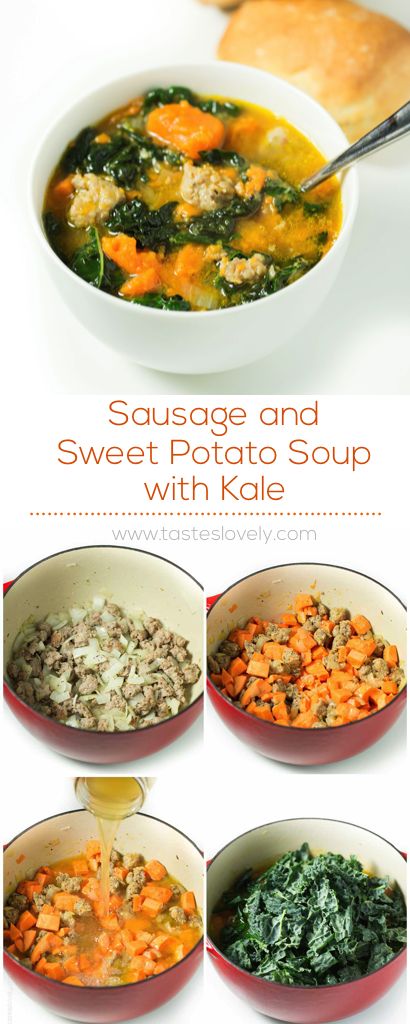 Sausage & Sweet Potato Soup with Kale