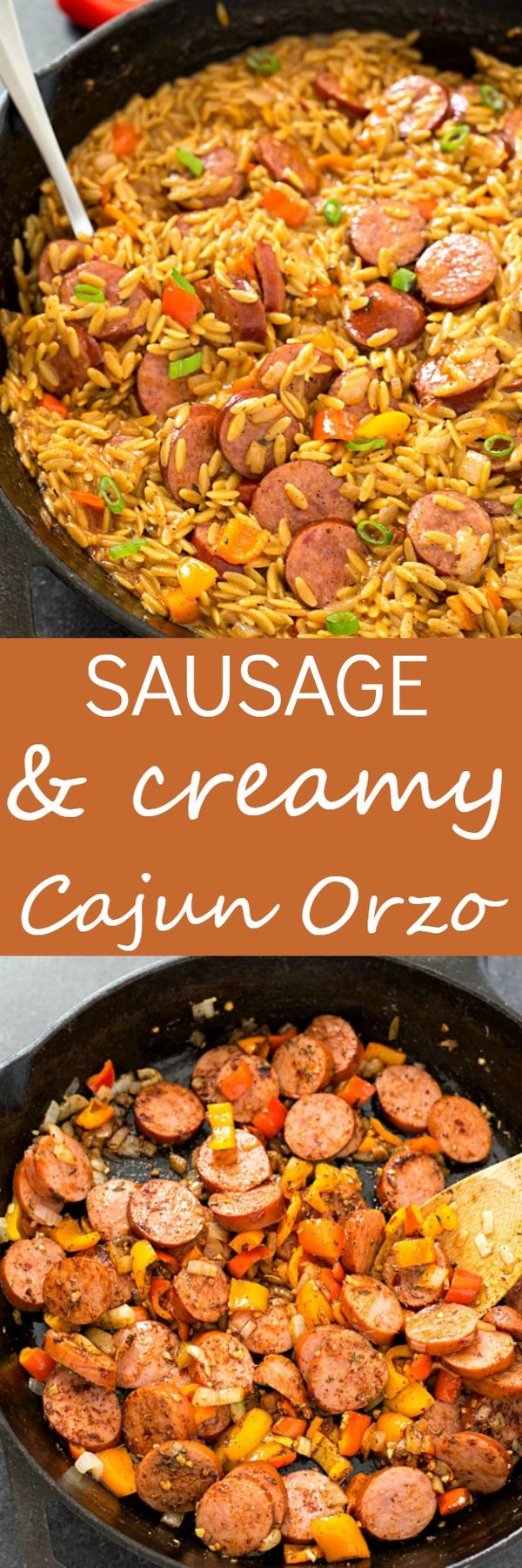 Sausage and Creamy Cajun Orzo Skillet