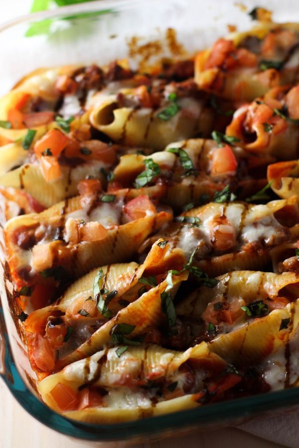 Sausage Caprese Stuffed Shells