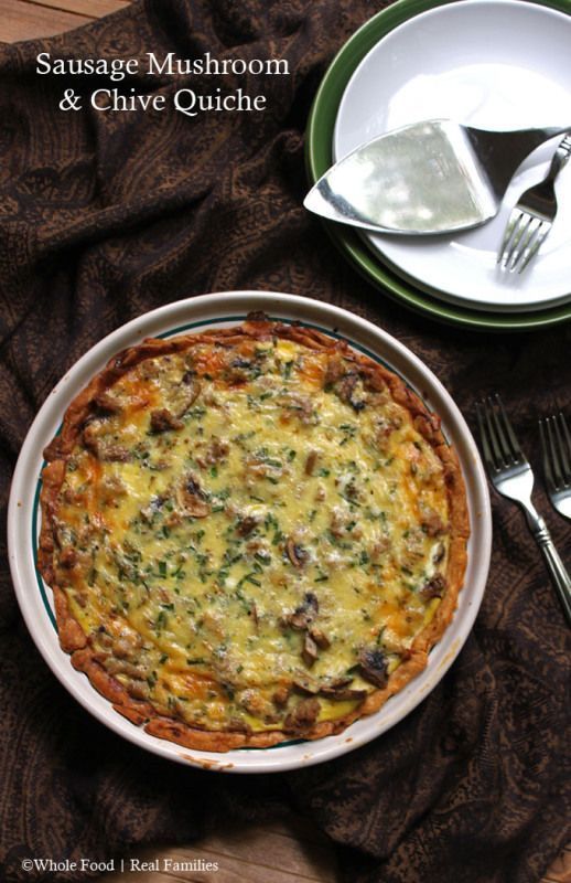 Sausage Mushroom Quiche with Chives