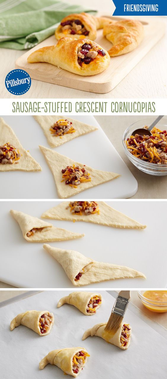 Sausage-Stuffed Crescent Cornucopias