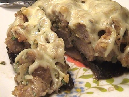 Sausage-Stuffed Portabella Mushrooms With Mozzarella Cheese