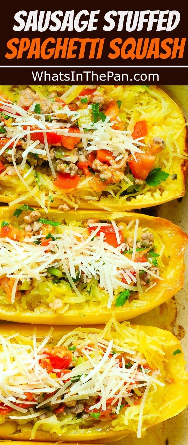 Sausage Stuffed Spaghetti Squash