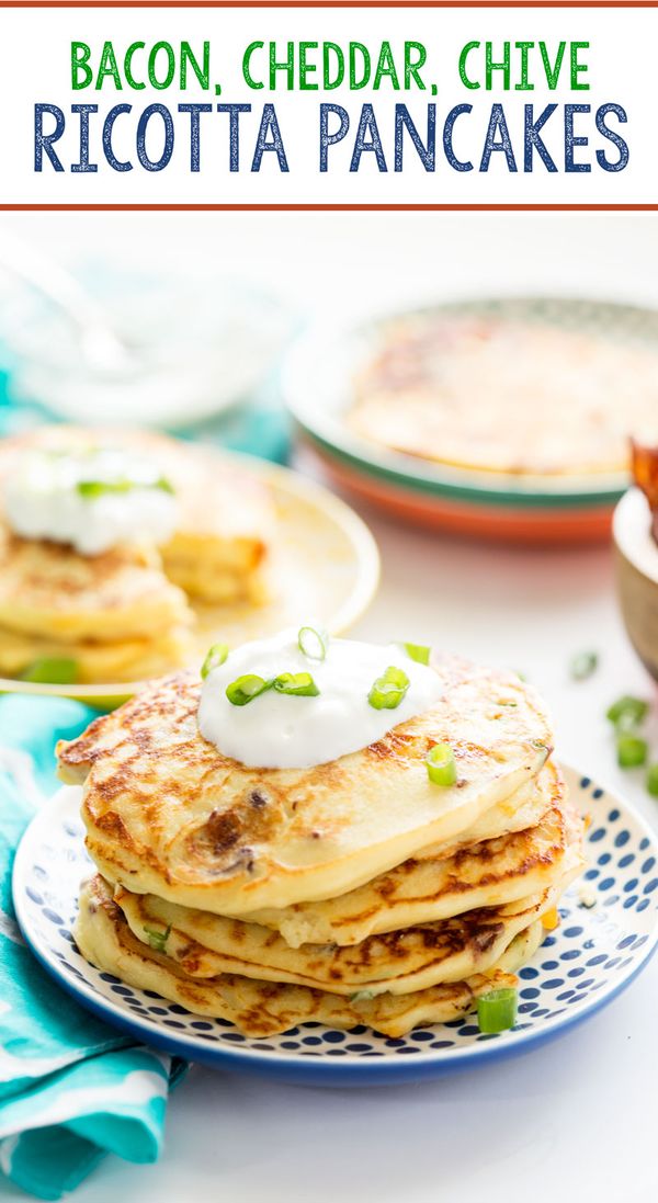 Savory Bacon, Chive, and Cheese Ricotta Pancakes