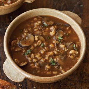 Savory Barley Soup with Wild Mushrooms and Thyme