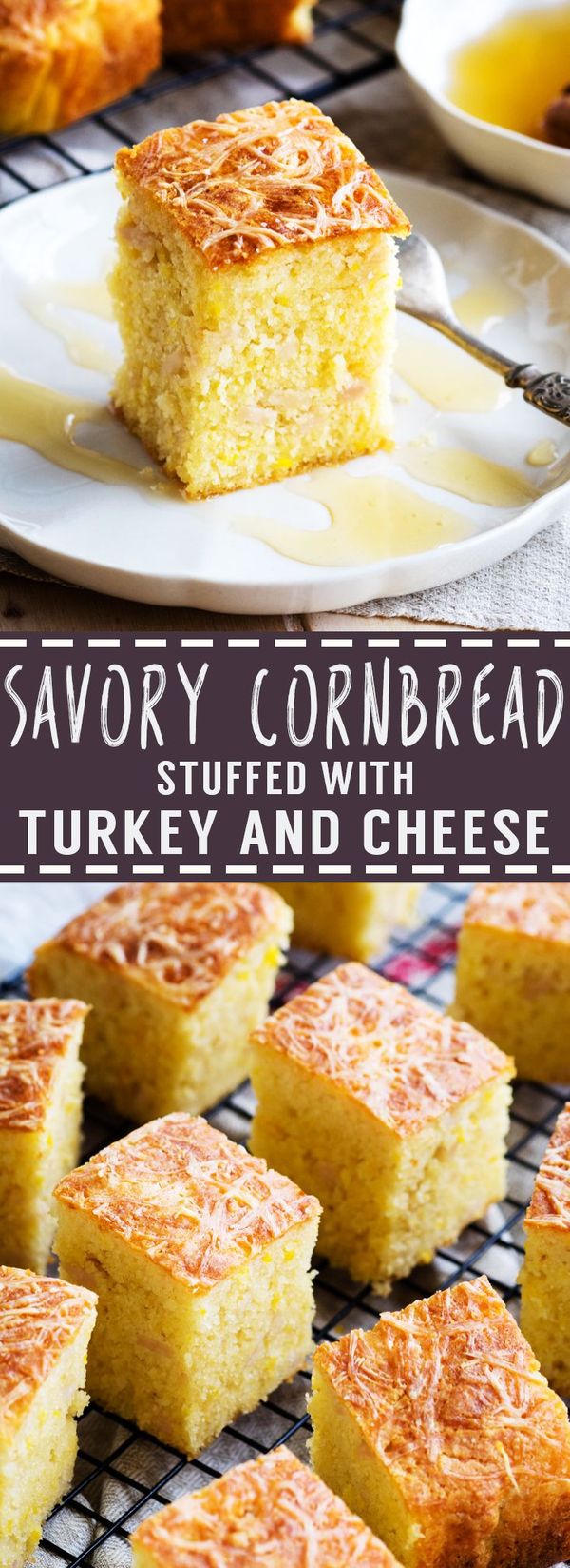 Savory Cornbread with Turkey and Cheese