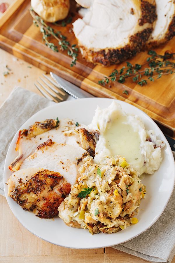 Savory Herb Stuffing with Smoky Bacon and Caramelized Leeks