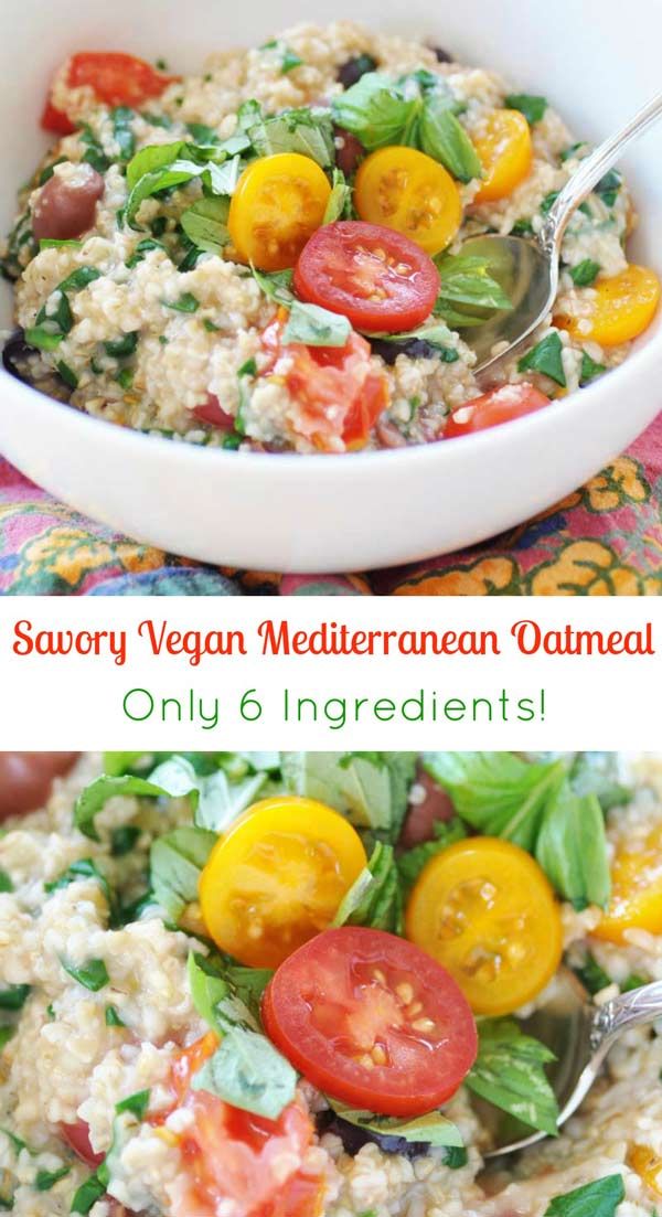 Savory Vegan Mediterranean Oatmeal