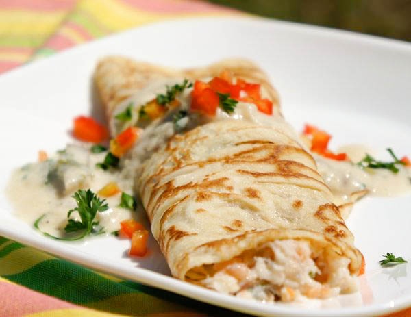 Seafood crepes