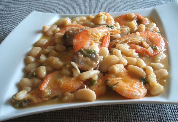 Seafood with white beans