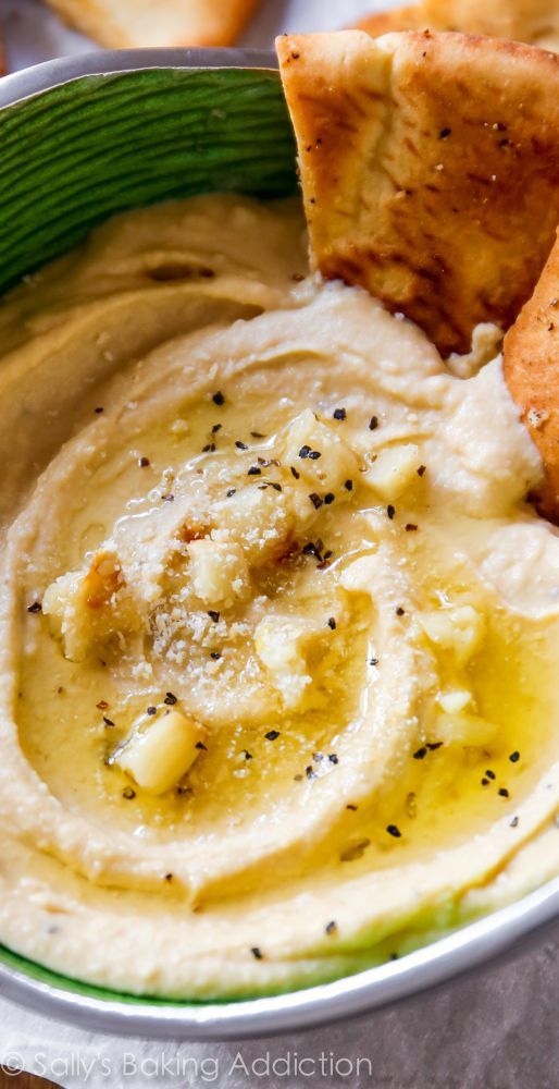 Seriously Smooth Roasted Garlic Parmesan Hummus