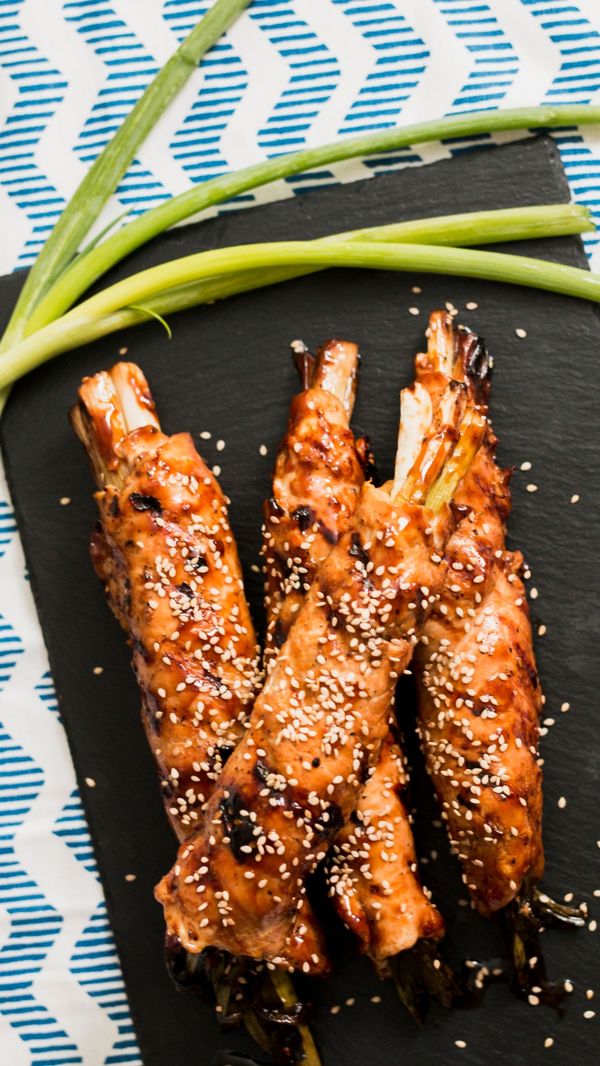 Sesame Chicken and Scallion Roll-Ups