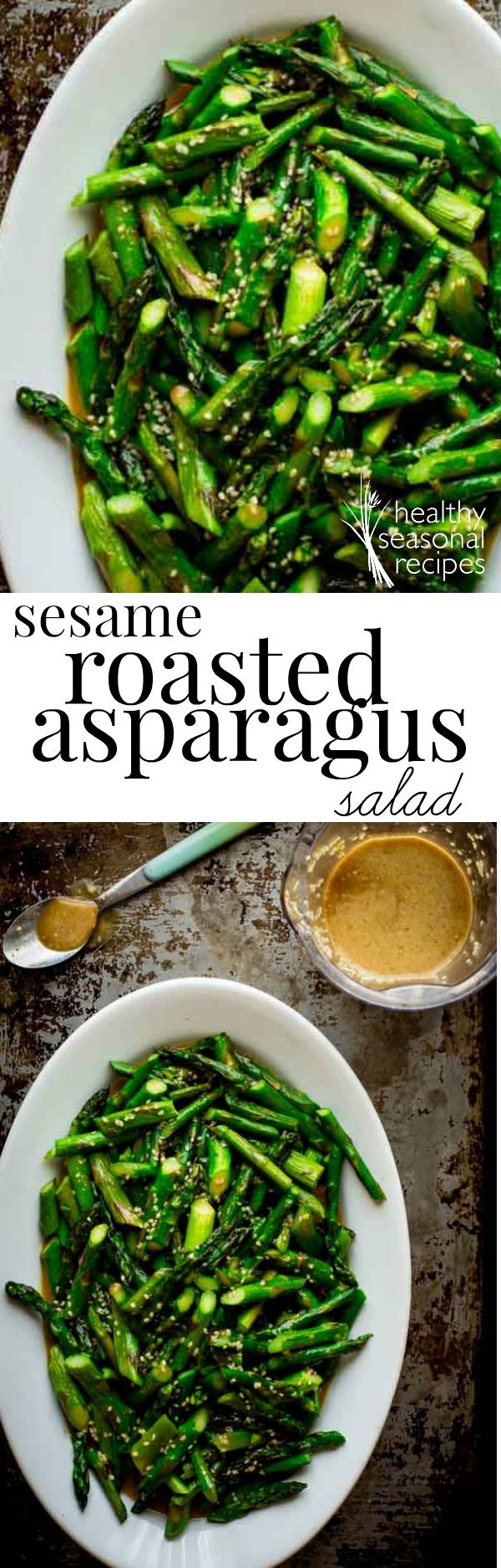 Sesame roasted asparagus salad