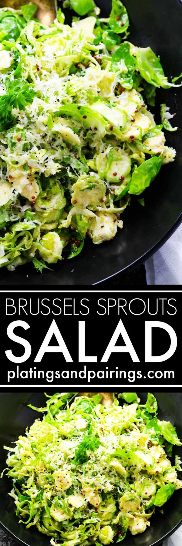 Shaved Brussels Sprouts Salad with Mustard and Parmesan