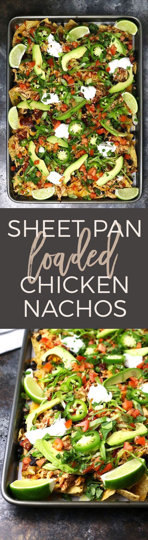 Sheet Pan Loaded Chicken Nachos