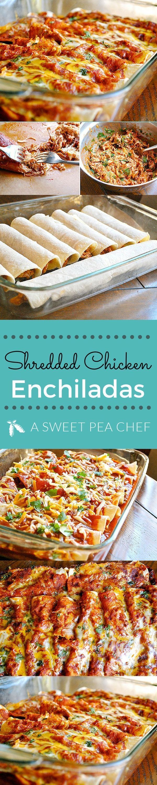 Shredded Chicken Enchiladas