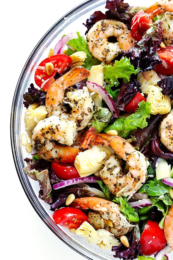 Shrimp and Artichoke Green Salad with Lemony Vinaigrette