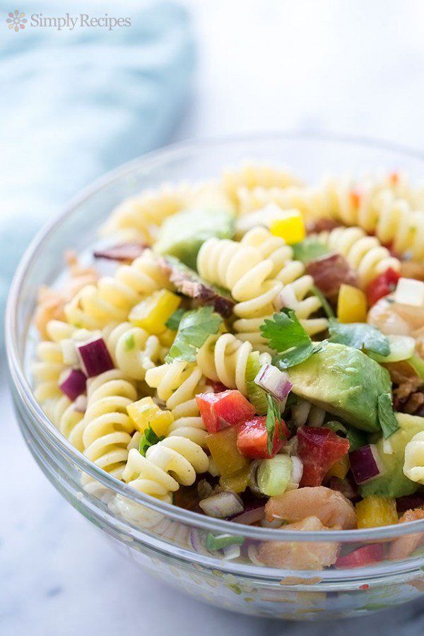 Shrimp, Bacon, Avocado Pasta Salad