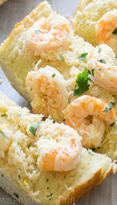 Shrimp Scampi Garlic Bread Pizza