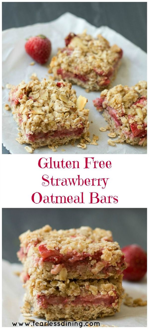 Simple Gluten Free Strawberry Oatmeal Bars