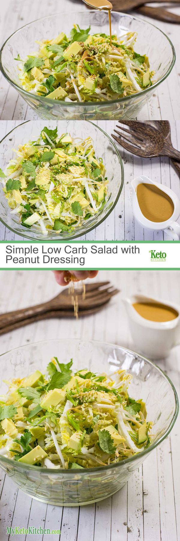 Simple Low Carb Salad with Peanut Dressing