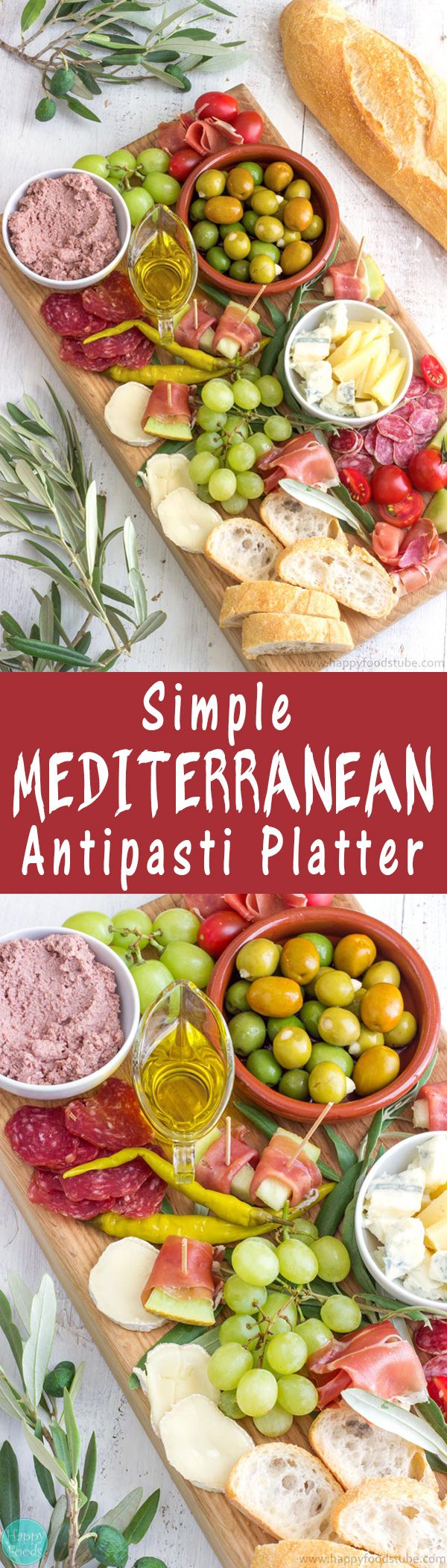 Simple Mediterranean Antipasti Platter