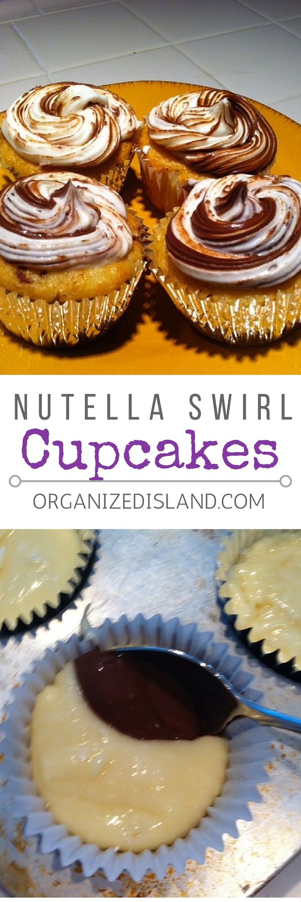 Simple Nutella Swirl Cupcakes