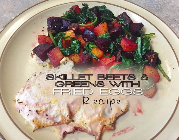 Skillet Beets, Spinach and Eggs