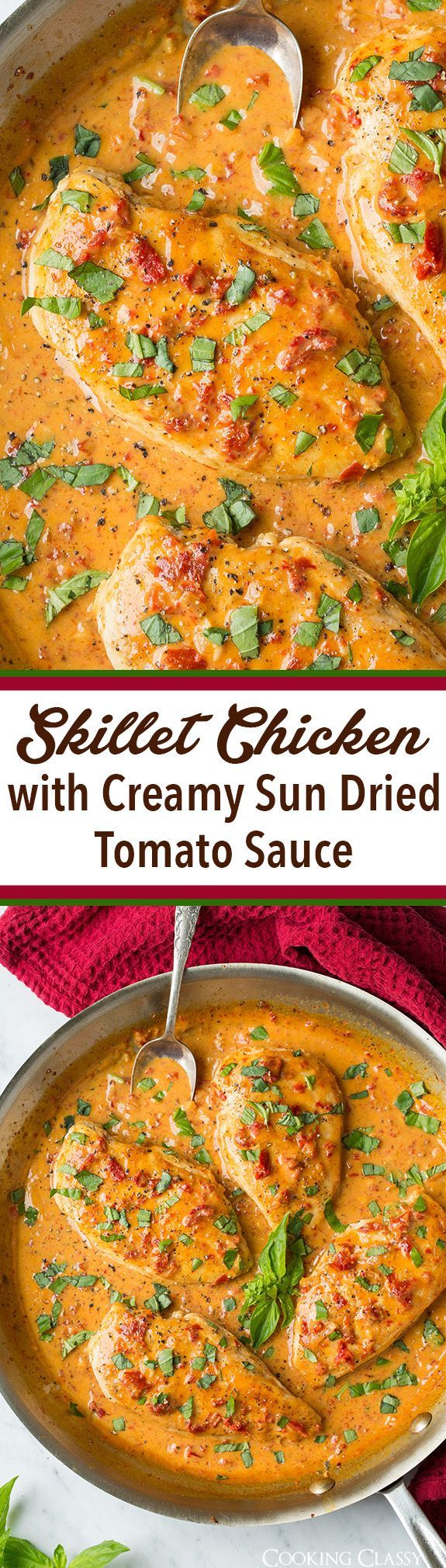 Skillet Chicken with Creamy Sun Dried Tomato Sauce