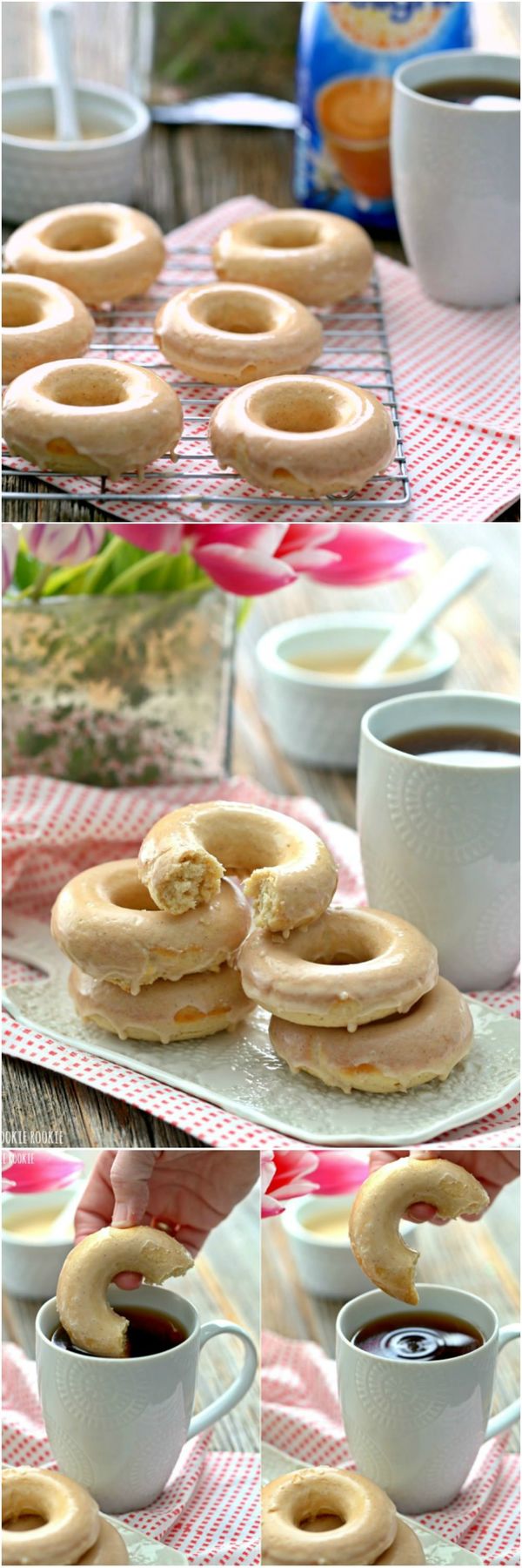 Skinny Caramel Vanilla Cream Baked Donuts