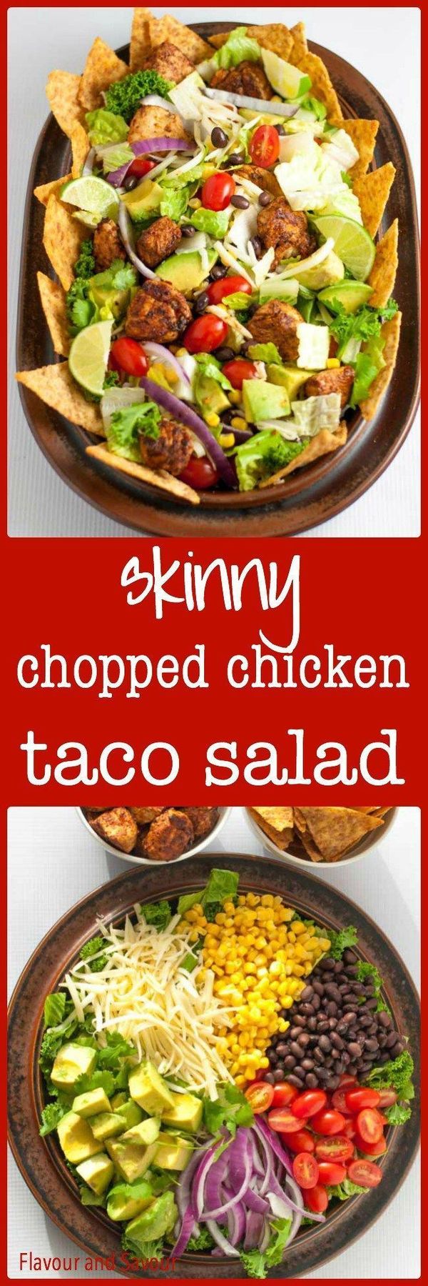 Skinny Chopped Chicken Taco Salad