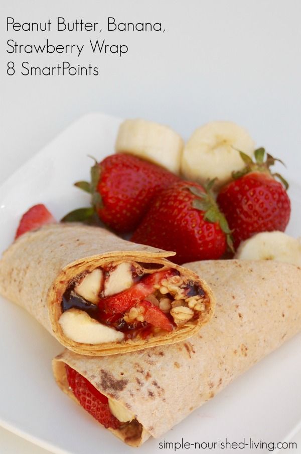 Skinny Peanut Butter Banana Strawberry Wrap - 8 SmartPoints