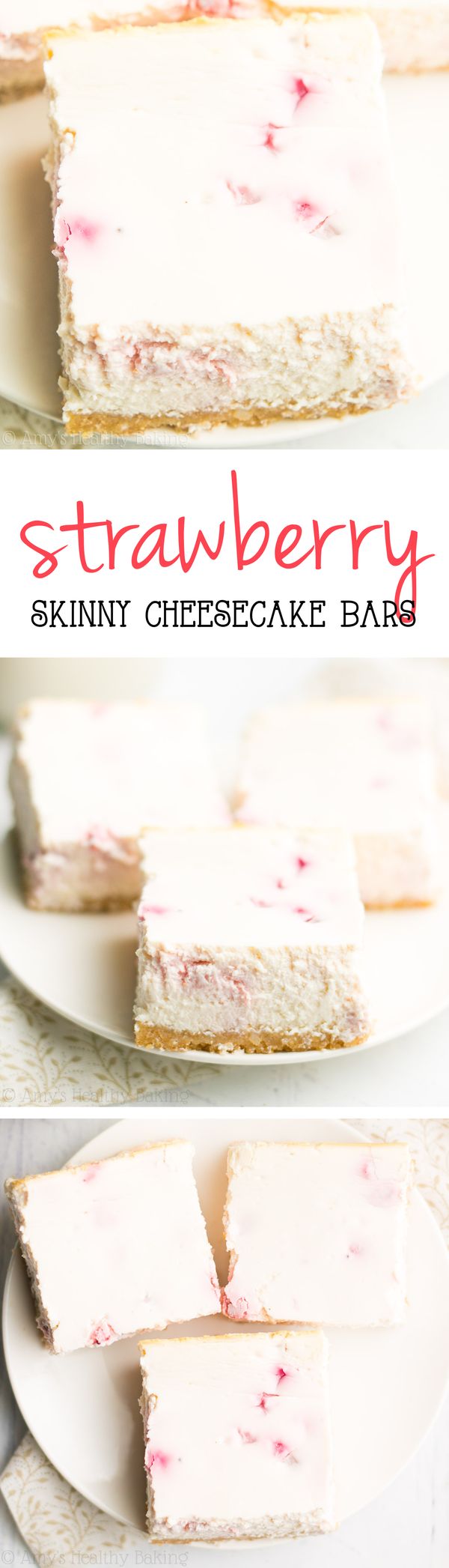 Skinny Strawberry Cheesecake Bars