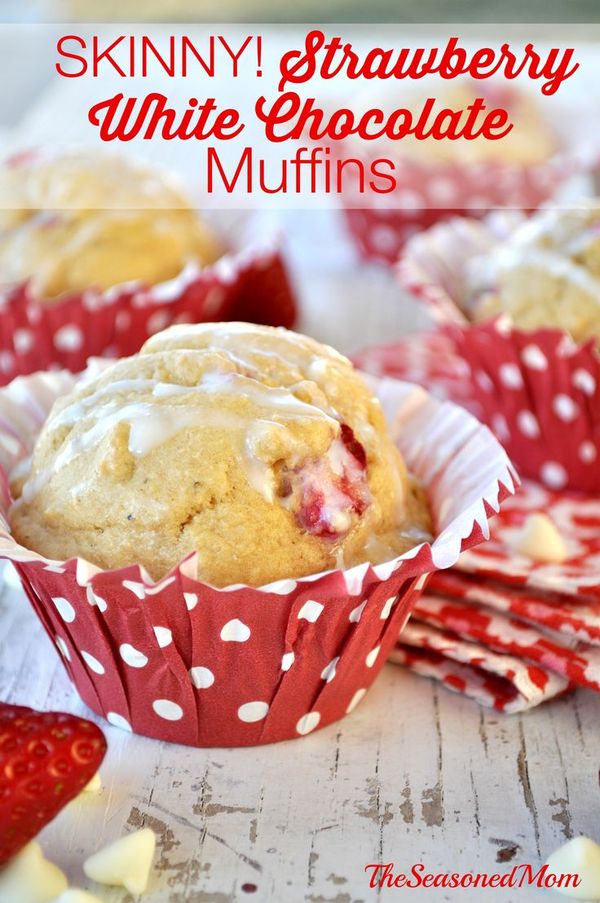 Skinny Strawberry White Chocolate Muffins