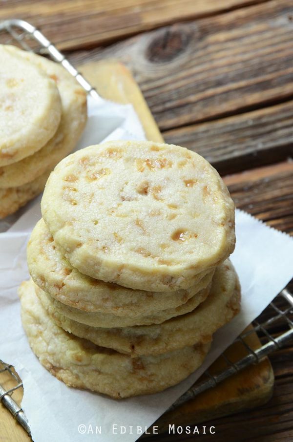 Slice and Bake Butter Toffee Shortbread Cookies