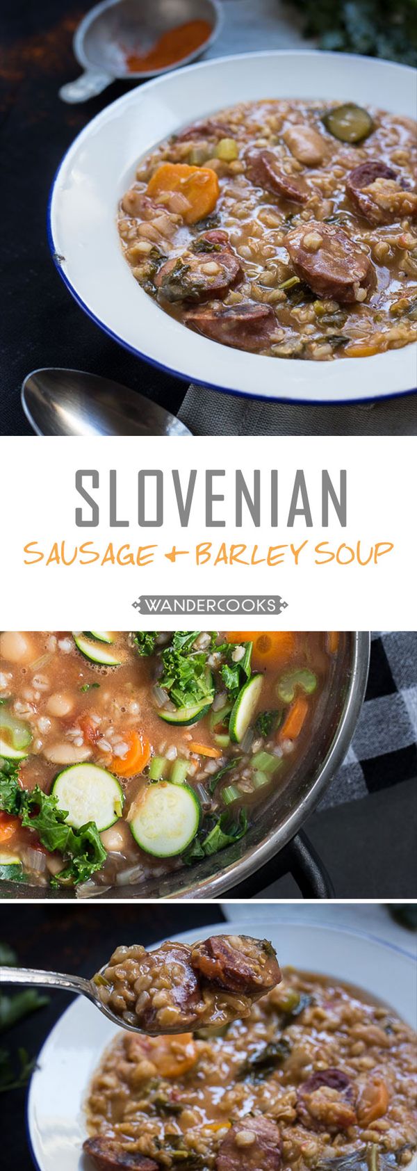 Slovenian Sausage & Vegetable Barley Soup (Ričet