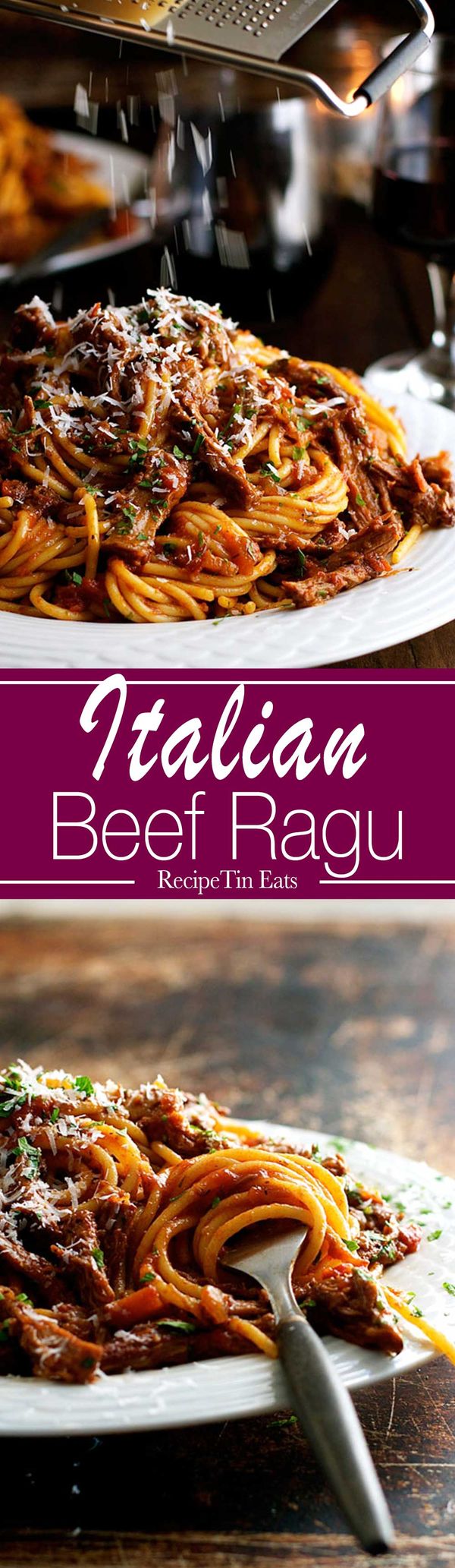 Slow Cooked Shredded Beef Ragu Pasta 0247