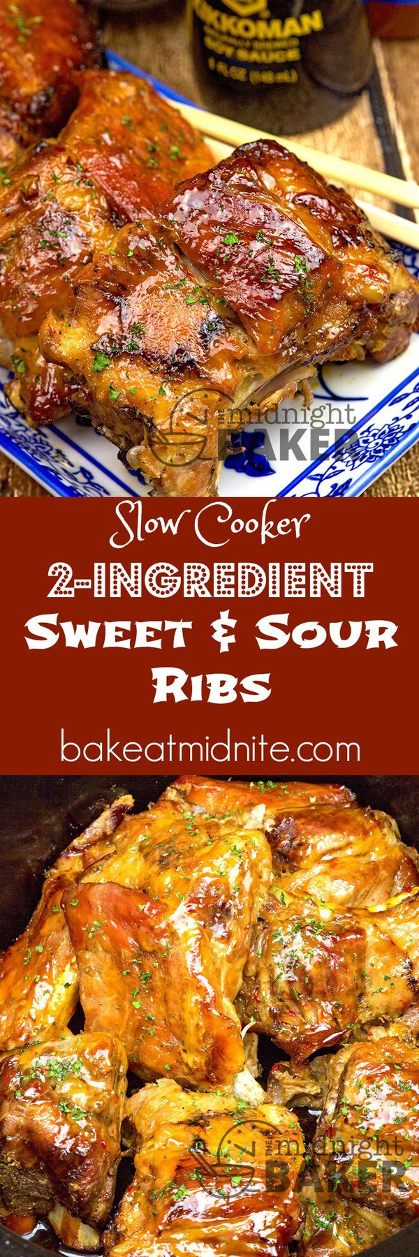 Slow Cooker 2-Ingredient Sticky Sweet & Sour Ribs