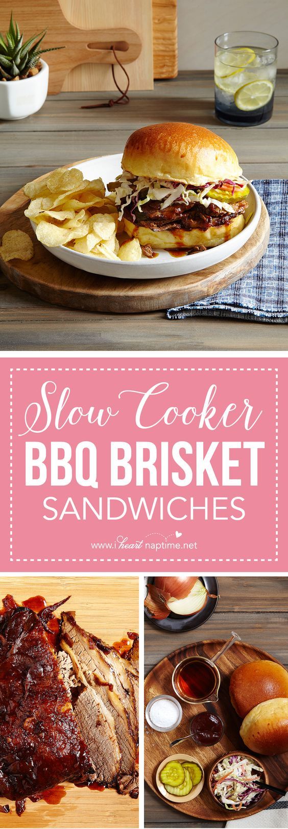 Slow Cooker BBQ Brisket Sandwiches