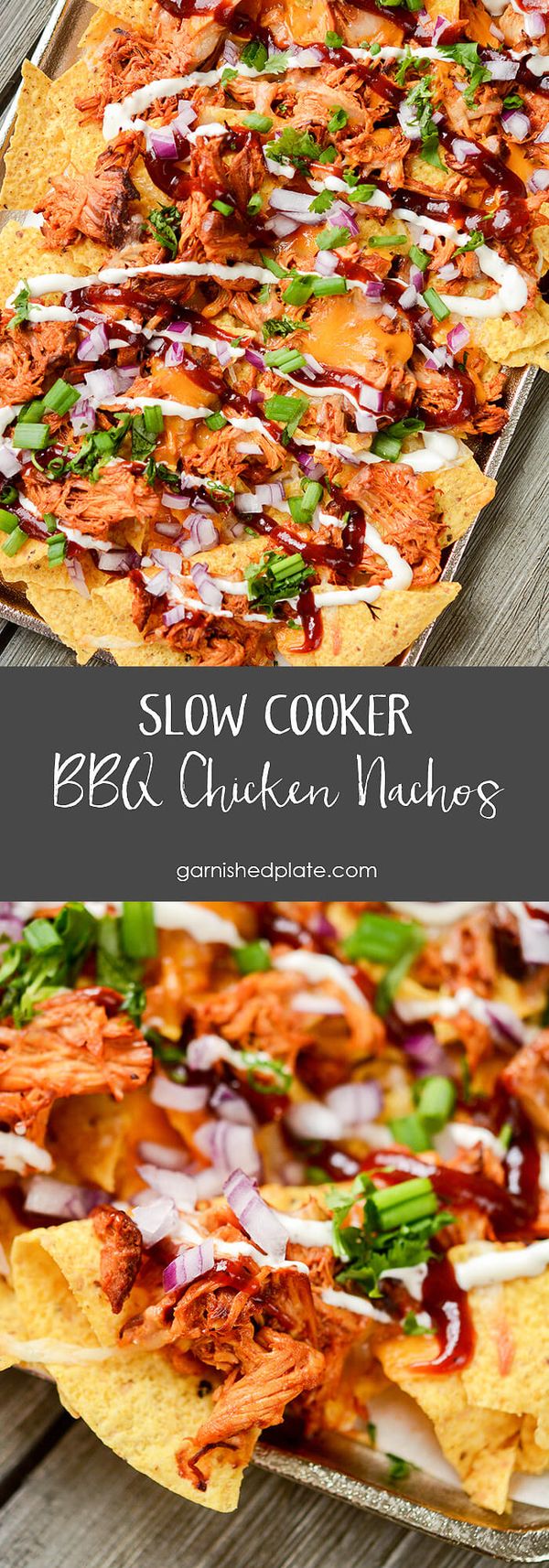 Slow Cooker BBQ Chicken Nachos