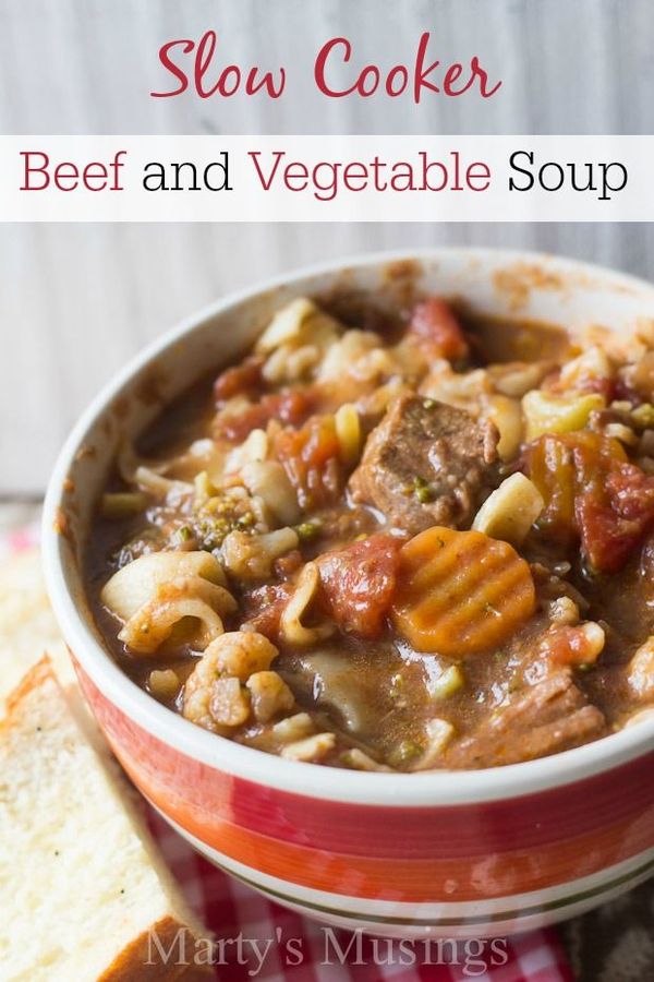 Slow Cooker Beef and Vegetable Soup