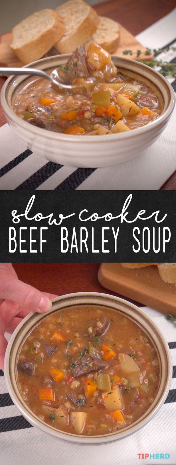 Slow cooker beef barley soup