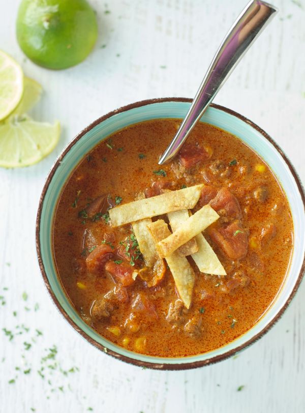 Slow Cooker Beef Enchilada Soup