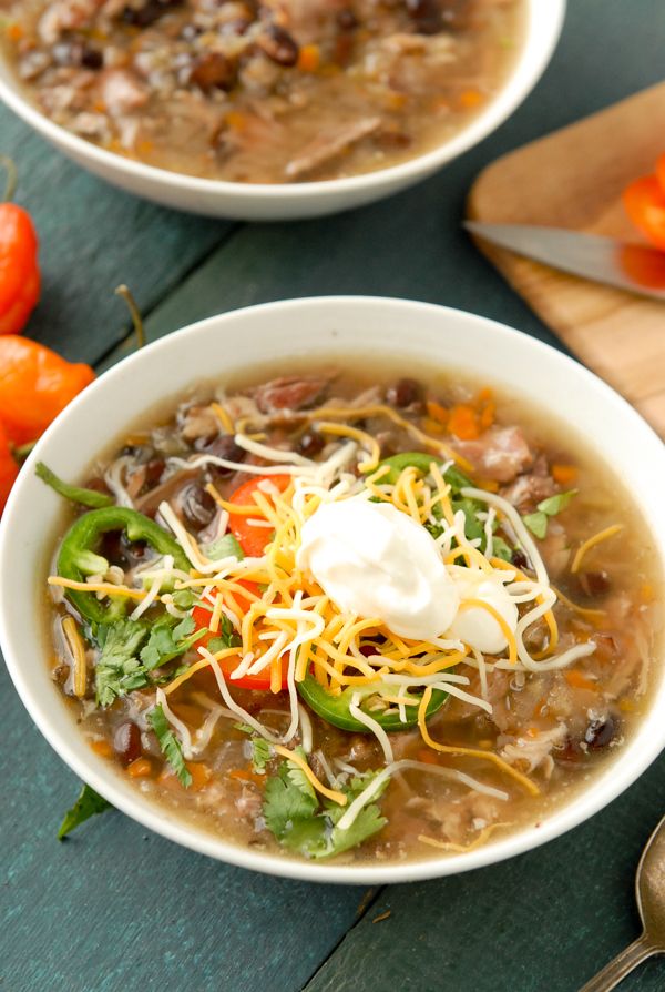 Slow Cooker Black Bean & Ham Soup with Cumin