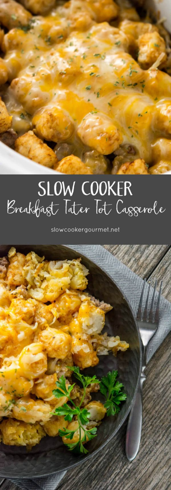 Slow Cooker Breakfast Tater Tot Casserole